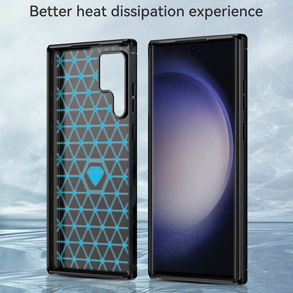 Case for Samsung Galaxy S23 Ultra S918, Techsuit, Carbon, Black