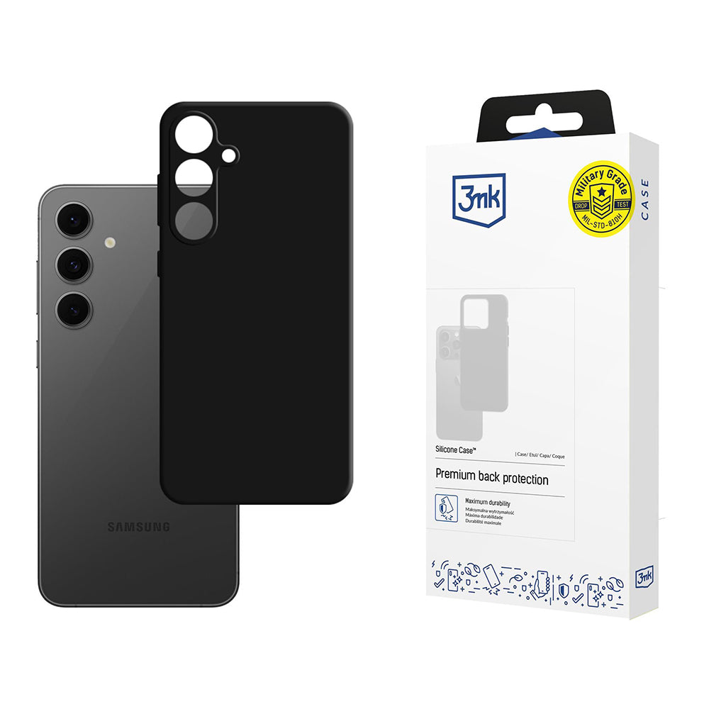 Etui na Samsung Galaxy S24 FE S721, 3MK, silikonowe, czarne