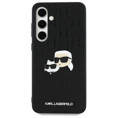 Etui na Samsung Galaxy S24 FE S721, Karl Lagerfeld, Monogram Karl & Choupette's Heads, Czarne