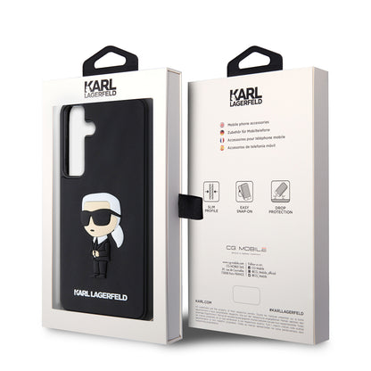 Etui na Samsung Galaxy S24+ S926, Karl Lagerfeld, 3D Rubber Ikonik Karl, Czarne