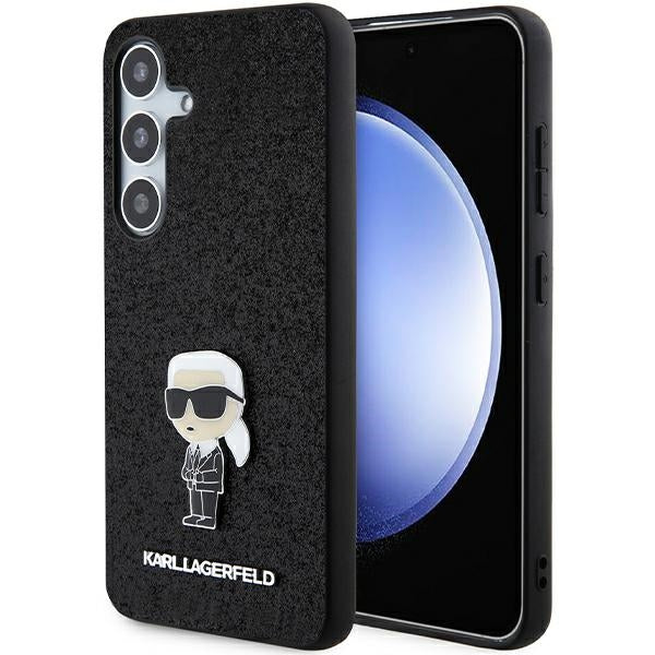 Etui na Samsung Galaxy S24+ S926, Karl Lagerfeld, Glitter Ikonik Karl Logo, Czarne