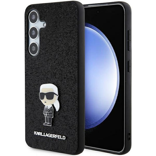 Etui na Samsung Galaxy S24+ S926, Karl Lagerfeld, Glitter Ikonik Karl Logo, Czarne