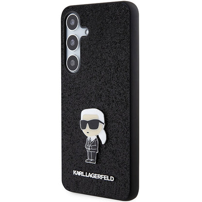 Etui na Samsung Galaxy S24+ S926, Karl Lagerfeld, Glitter Ikonik Karl Logo, Czarne