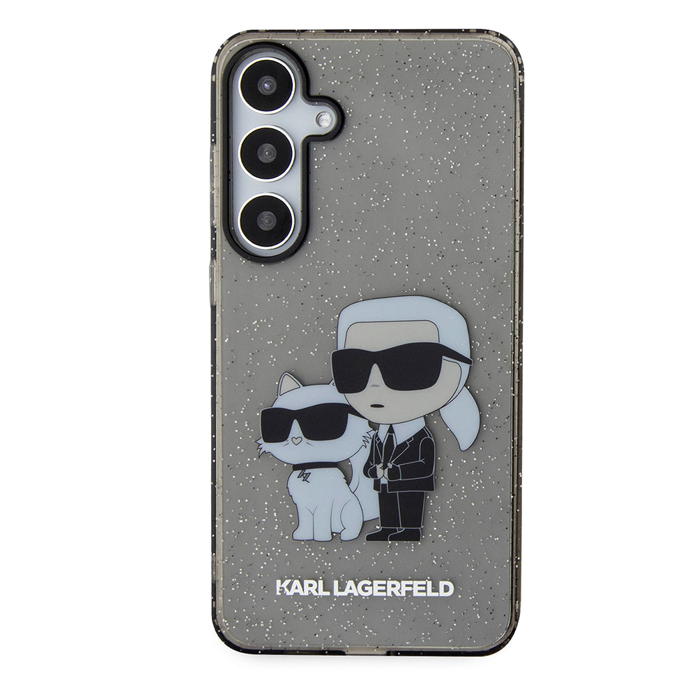 Case for Samsung Galaxy S24+ S926, Karl Lagerfeld, Glitter Karl & Choupette, Blue