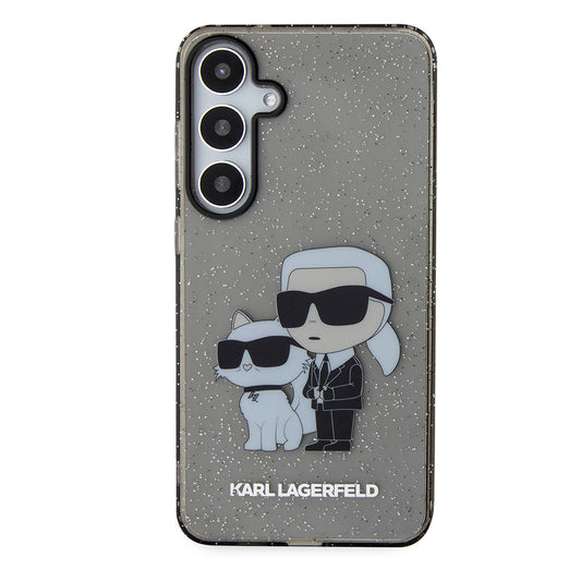 Etui na Samsung Galaxy S24+ S926, Karl Lagerfeld, Glitter Karl & Choupette, Niebieskie.