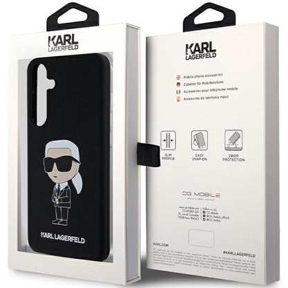 Etui na Samsung Galaxy S24+ S926, Karl Lagerfeld, Silicone Ikonik NFT, Czarne