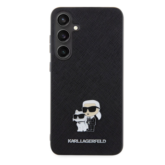 Etui na Samsung Galaxy S24+ S926, Karl Lagerfeld, Saffiano Karl & Choupette Metal, Czarne