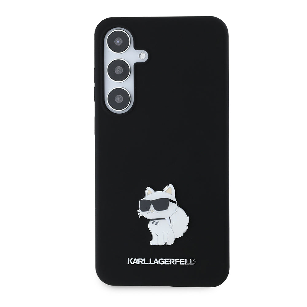 Etui na Samsung Galaxy S24+ S926, Karl Lagerfeld, Silicone Choupette Metal, Czarne