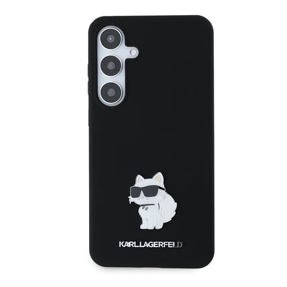 Etui na Samsung Galaxy S24+ S926, Karl Lagerfeld, Silicone Choupette Metal, Czarne