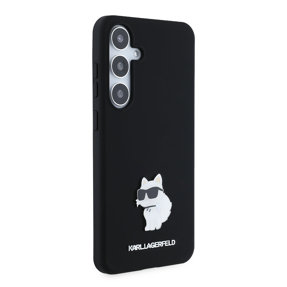 Etui na Samsung Galaxy S24+ S926, Karl Lagerfeld, Silicone Choupette Metal, Czarne