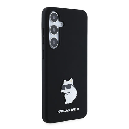Etui na Samsung Galaxy S24+ S926, Karl Lagerfeld, Silicone Choupette Metal, Czarne