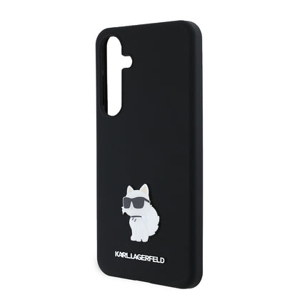 Etui na Samsung Galaxy S24+ S926, Karl Lagerfeld, Silicone Choupette Metal, Czarne
