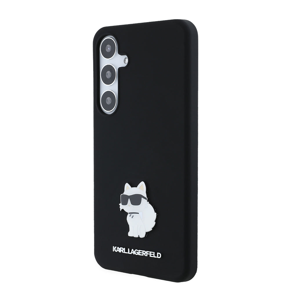 Etui na Samsung Galaxy S24+ S926, Karl Lagerfeld, Silicone Choupette Metal, Czarne