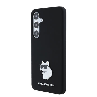 Etui na Samsung Galaxy S24+ S926, Karl Lagerfeld, Silicone Choupette Metal, Czarne