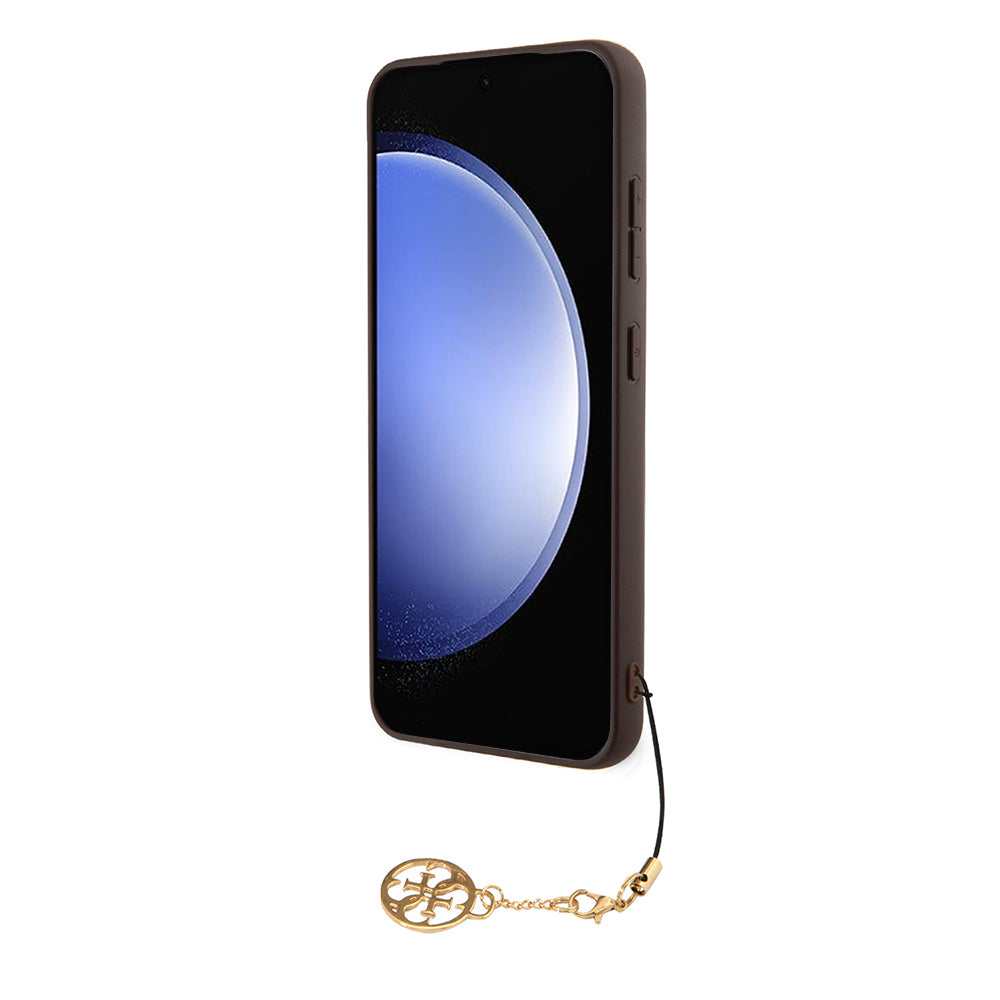 Etui na Samsung Galaxy S24 S921, Guess, 4G Charm, Brązowy