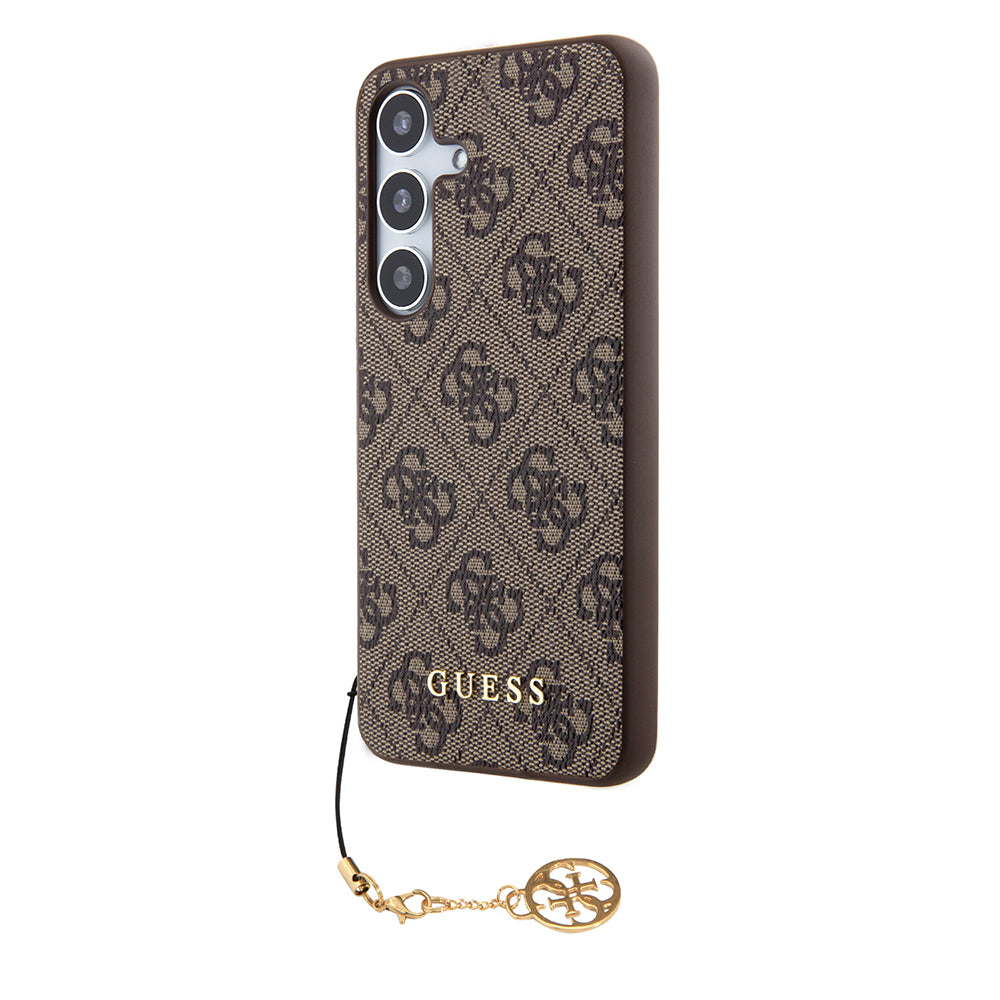 Etui na Samsung Galaxy S24 S921, Guess, 4G Charm, Brązowy
