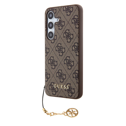 Etui na Samsung Galaxy S24 S921, Guess, 4G Charm, Brązowy
