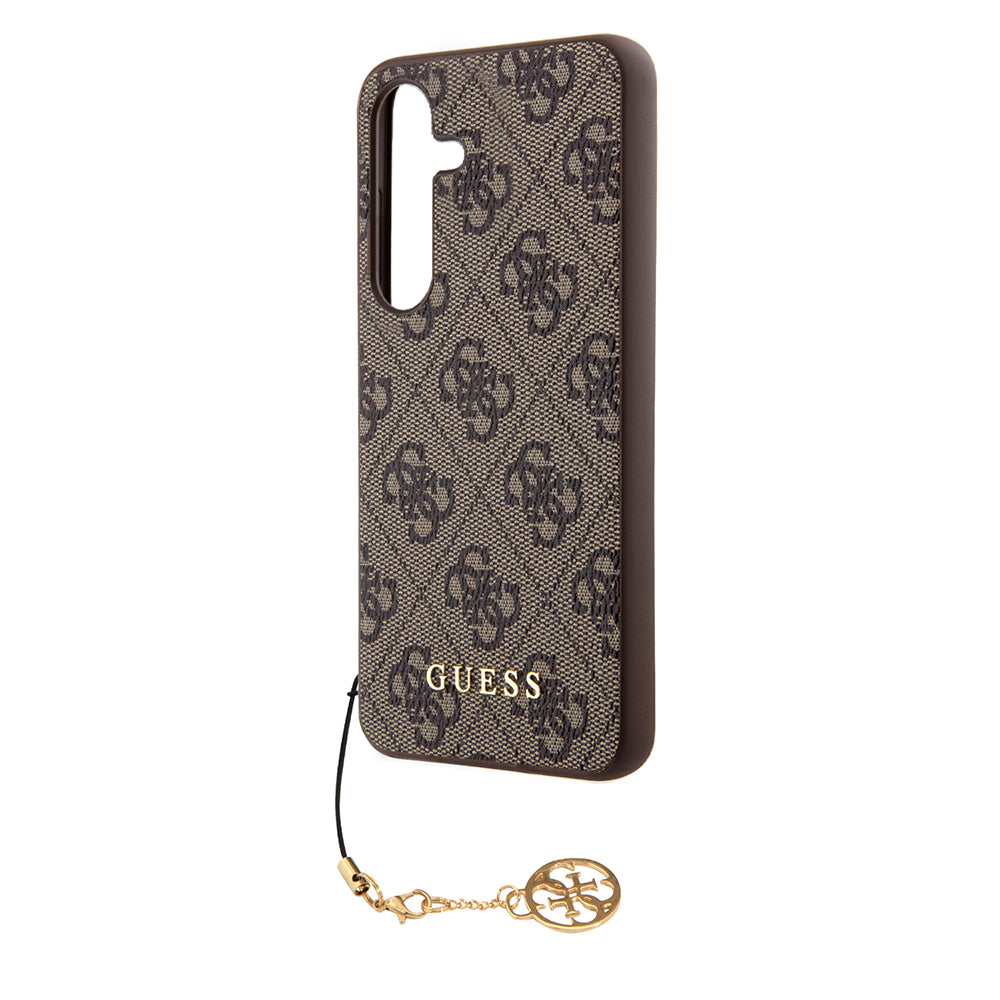 Etui na Samsung Galaxy S24 S921, Guess, 4G Charm, Brązowy