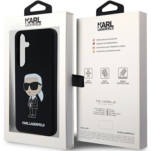 Etui na Samsung Galaxy S24 S921, Karl Lagerfeld, Silicone Ikonik NFT, Czarne