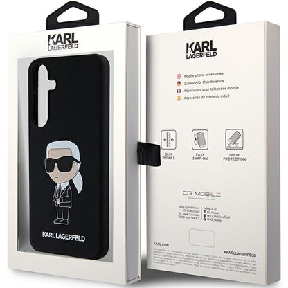 Etui na Samsung Galaxy S24 S921, Karl Lagerfeld, Silicone Ikonik NFT, Czarne