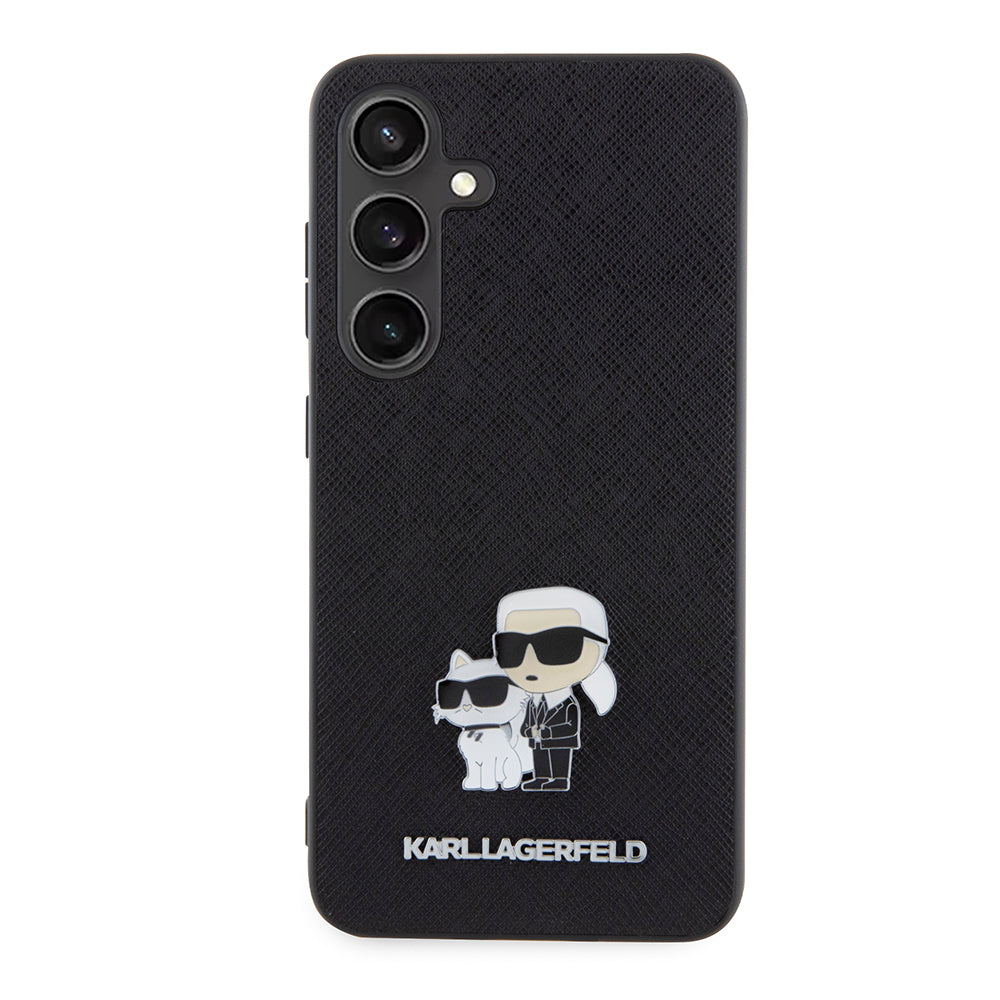 Etui na Samsung Galaxy S24 S921, Karl Lagerfeld, Saffiano Karl & Choupette Metal, Czarne