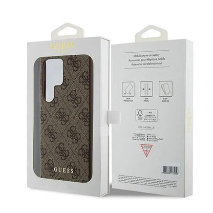 Case for Samsung Galaxy S24 Ultra S928, Guess, 4G Metal Gold Logo, Brown