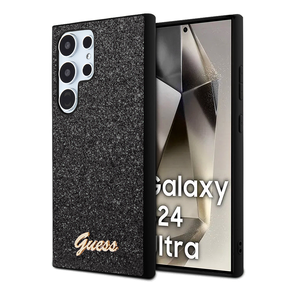 Etui na Samsung Galaxy S24 Ultra S928, Guess, Glitter Script, Czarne