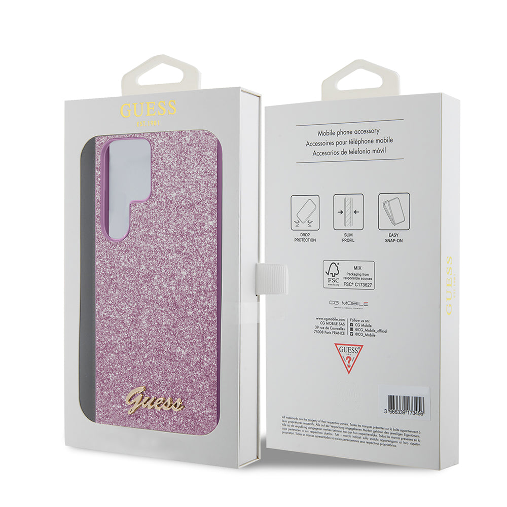 Etui na Samsung Galaxy S24 Ultra S928, Guess, Glitter Script, Czarne