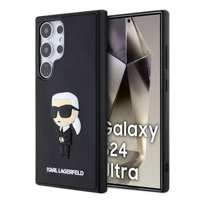 Etui na Samsung Galaxy S24 Ultra S928, Karl Lagerfeld, 3D Rubber Ikonik Karl, Czarne