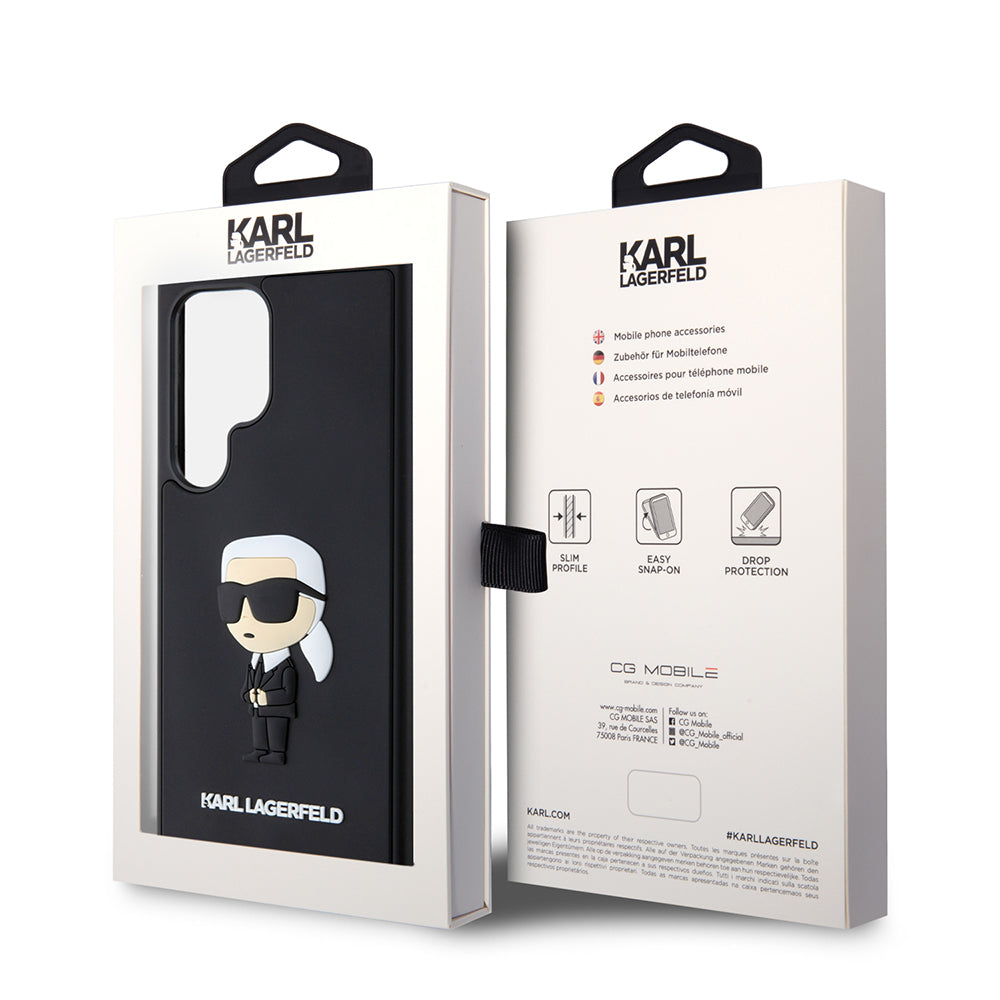 Etui na Samsung Galaxy S24 Ultra S928, Karl Lagerfeld, 3D Rubber Ikonik Karl, Czarne