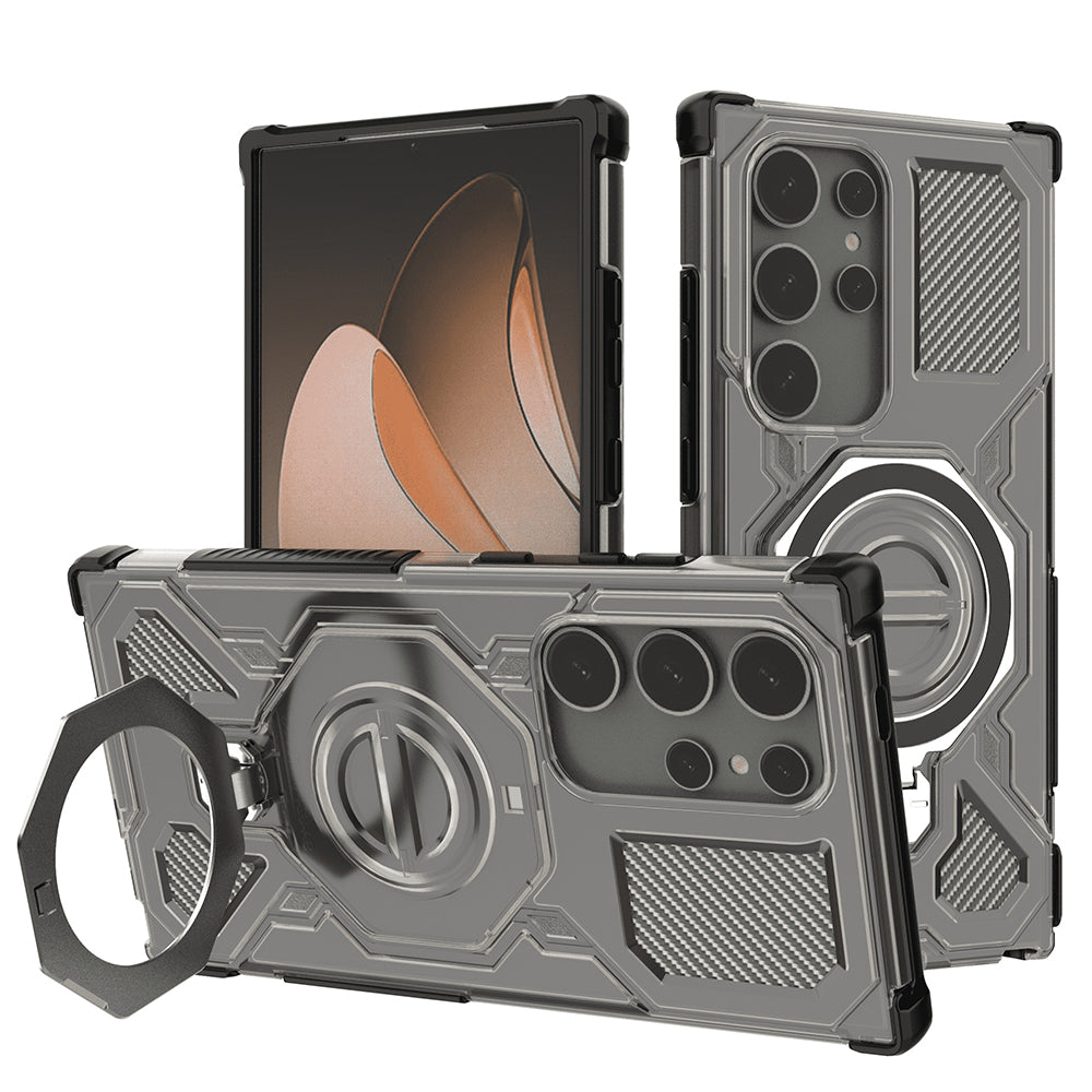 Case for Samsung Galaxy S24 Ultra S928, Techsuit, Carbon Shield Pro, Smoky