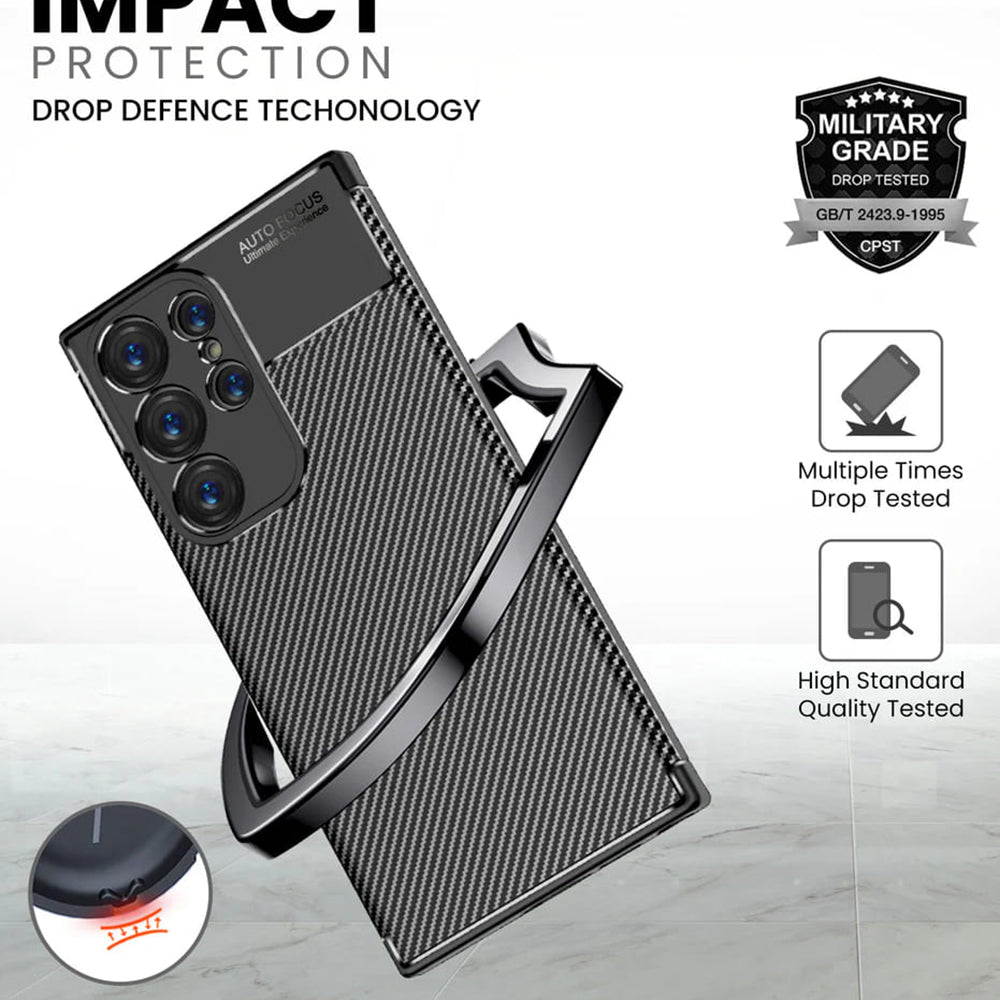 Etui na Samsung Galaxy S24 Ultra S928, Techsuit, CarbonFiber, czarne
