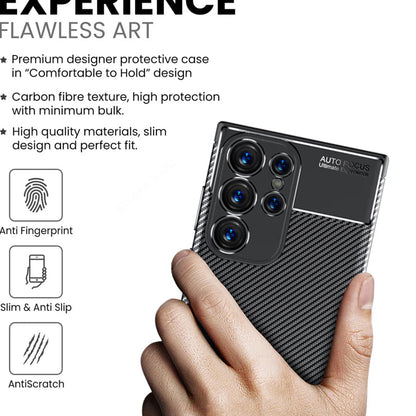Etui na Samsung Galaxy S24 Ultra S928, Techsuit, CarbonFiber, czarne