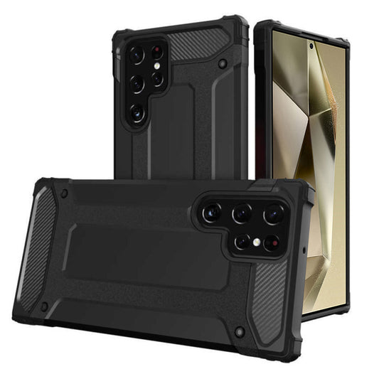 Case for Samsung Galaxy S24 Ultra S928, Techsuit, Hybrid Armor, Black
