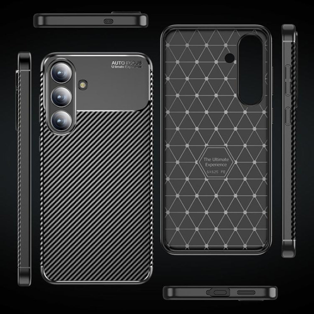 Etui na Samsung Galaxy S25 FE, Techsuit, CarbonFiber, czarne
