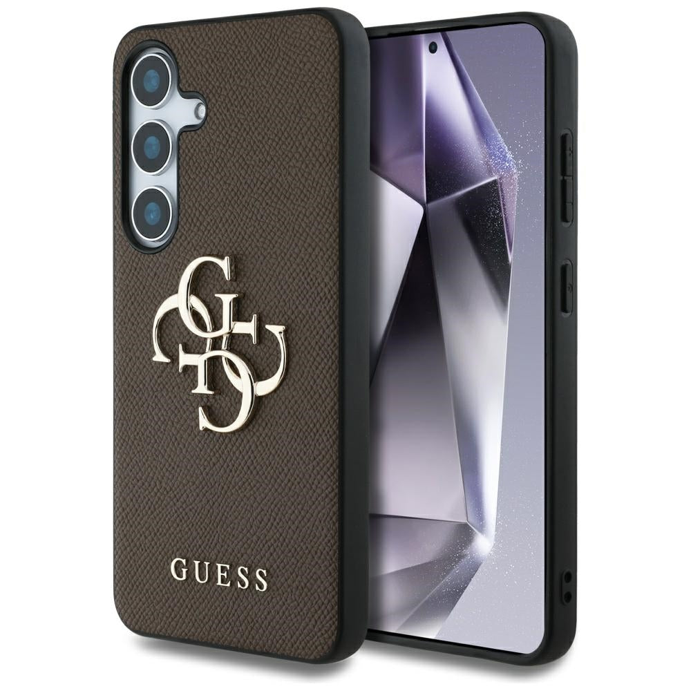 Etui na Samsung Galaxy S25+ S936, Guess, 4G Grained Big and Classic Logo, Brązowy