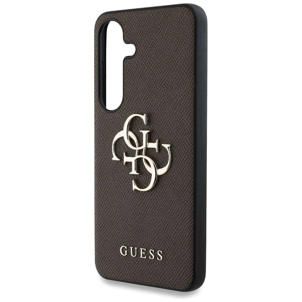 Etui na Samsung Galaxy S25+ S936, Guess, 4G Grained Big and Classic Logo, Brązowy