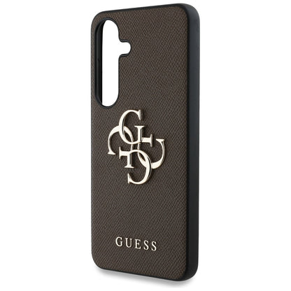 Etui na Samsung Galaxy S25+ S936, Guess, 4G Grained Big and Classic Logo, Brązowy