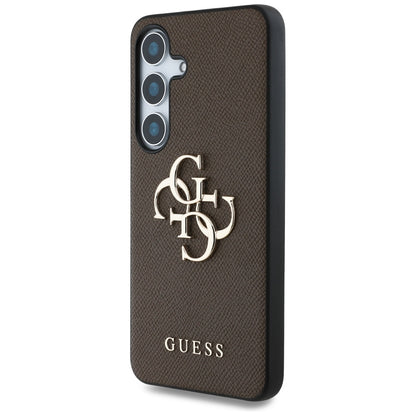Etui na Samsung Galaxy S25+ S936, Guess, 4G Grained Big and Classic Logo, Brązowy