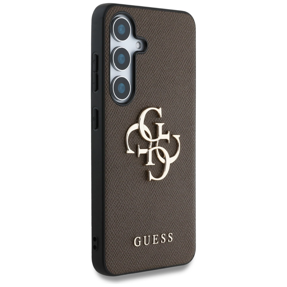 Etui na Samsung Galaxy S25+ S936, Guess, 4G Grained Big and Classic Logo, Brązowy