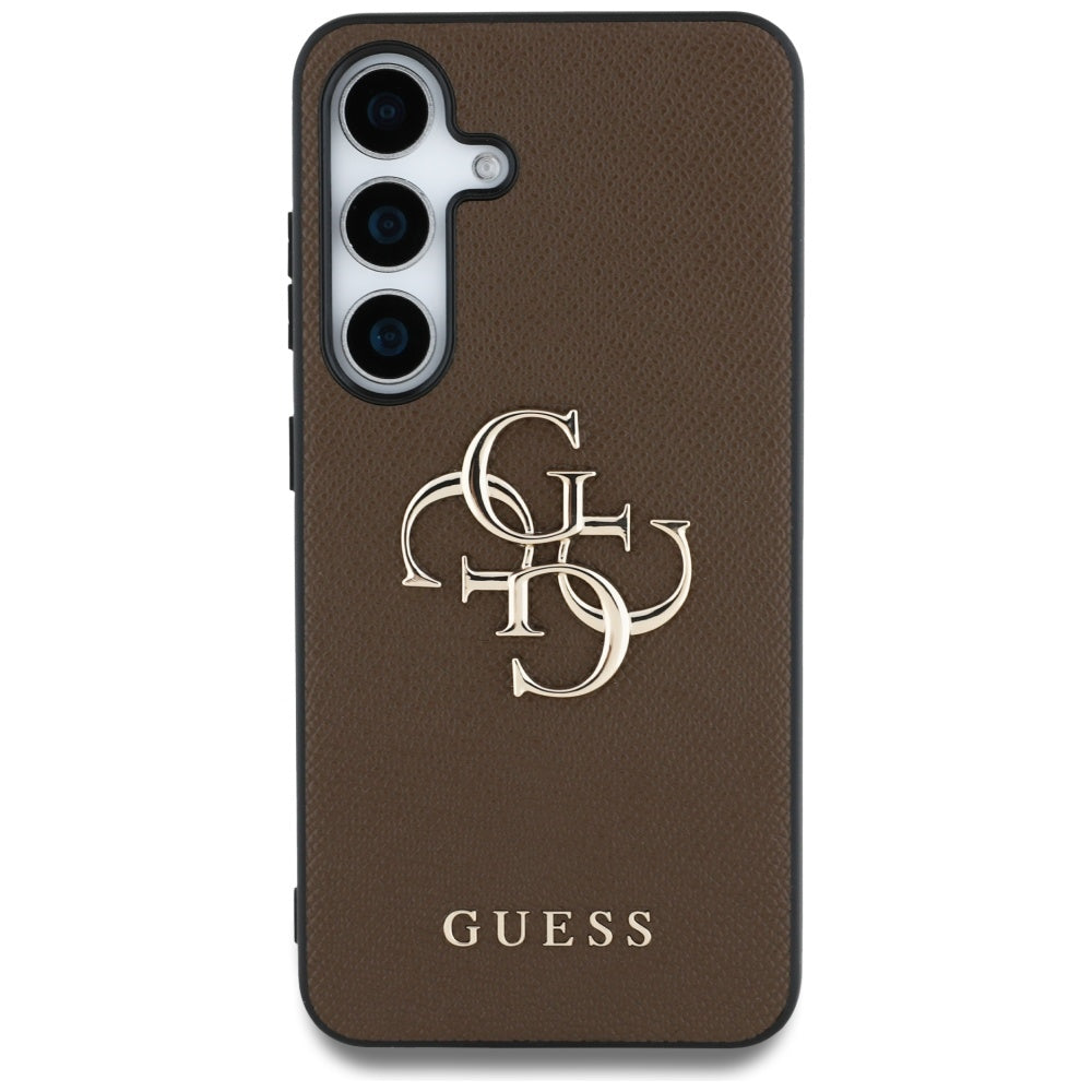 Etui na Samsung Galaxy S25+ S936, Guess, 4G Grained Big and Classic Logo, Brązowy