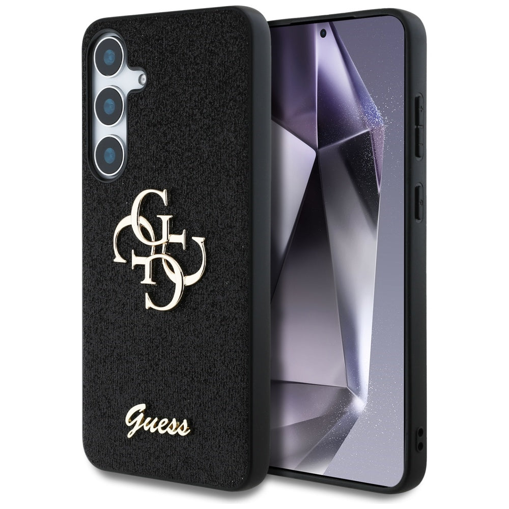 Etui na Samsung Galaxy S25+ S936, Guess, Glitter Big 4G Script, Czarne