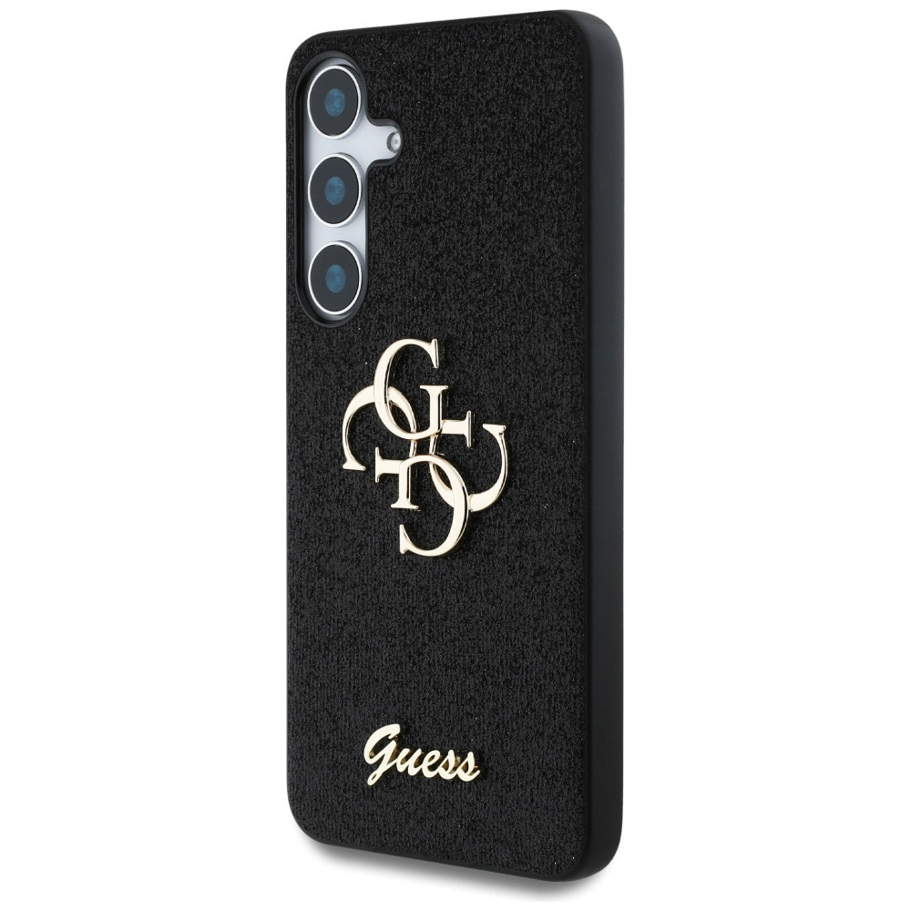 Etui na Samsung Galaxy S25+ S936, Guess, Glitter Big 4G Script, Czarne