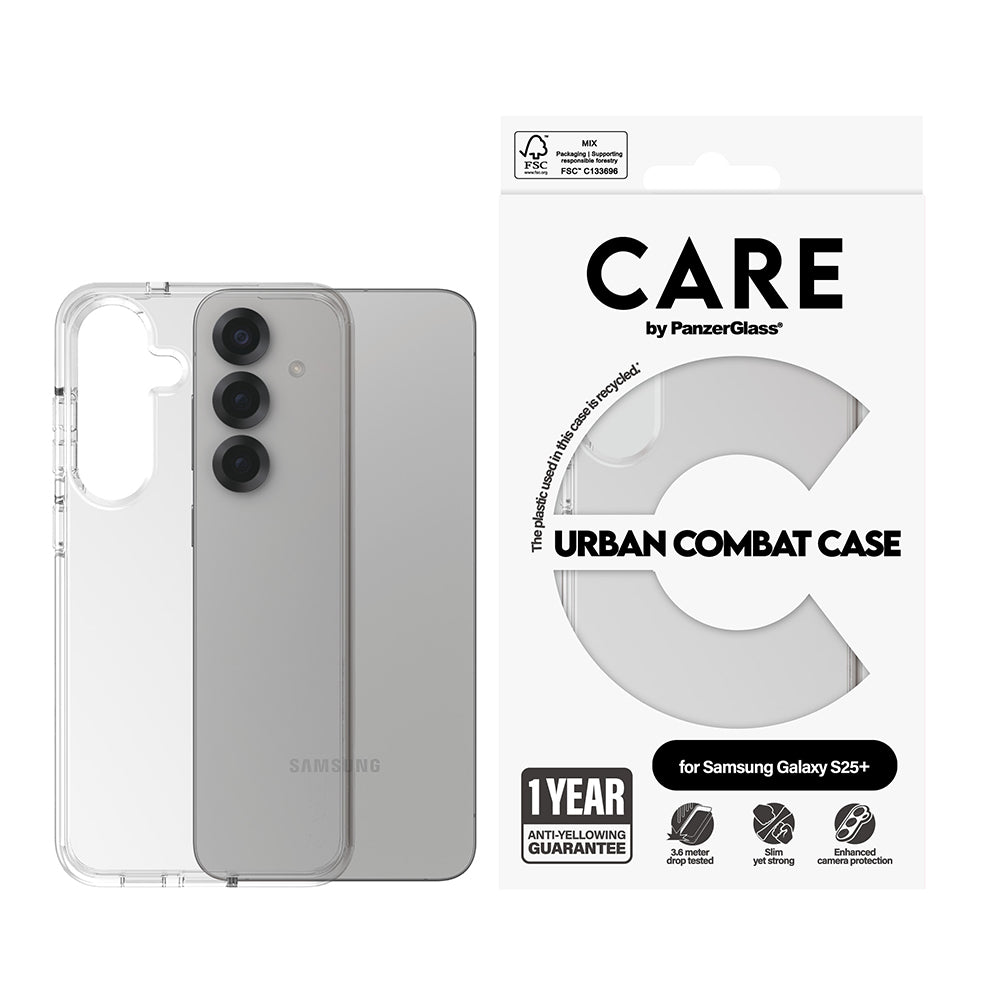 Etui na Samsung Galaxy S25+ S936, PanzerGlass, Care Urban Combat, Przezroczyste