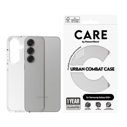 Etui na Samsung Galaxy S25+ S936, PanzerGlass, Care Urban Combat, Przezroczyste