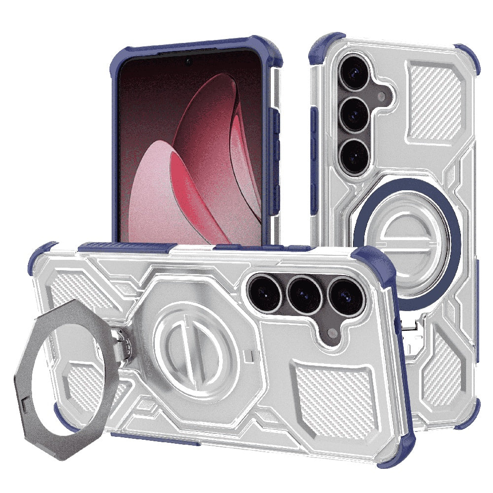 Etui na Samsung Galaxy S25+ S936, Techsuit, Carbon Shield Pro, Niebieskie