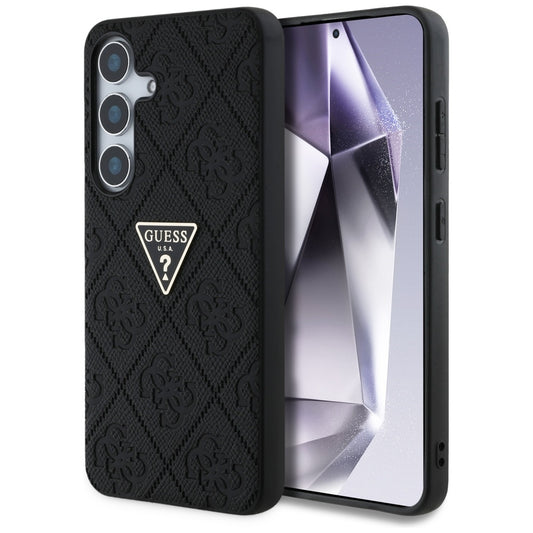 Etui na Samsung Galaxy S25 S931, Guess, Grained Hot Stamp 4G Triangle, Czarne