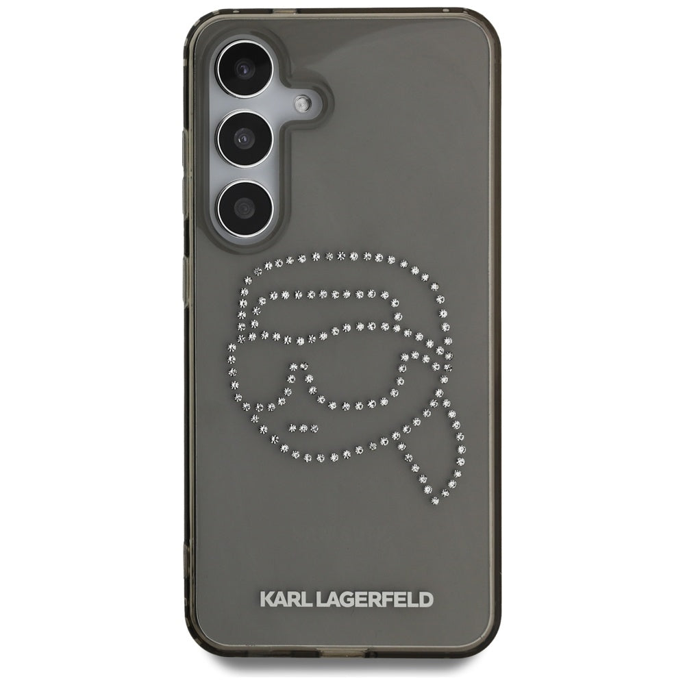 Etui na Samsung Galaxy S25 S931, Karl Lagerfeld, IML Rhinestones Karl's Head, Czarne