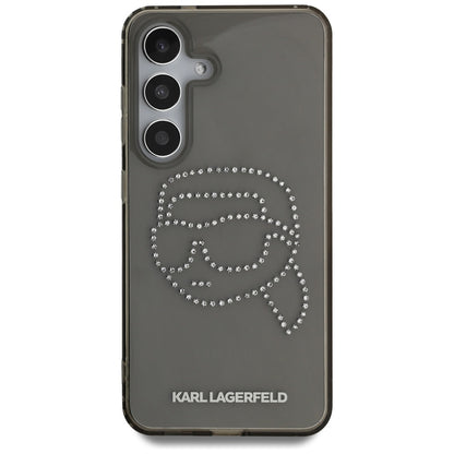 Etui na Samsung Galaxy S25 S931, Karl Lagerfeld, IML Rhinestones Karl's Head, Czarne