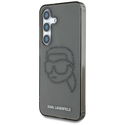 Etui na Samsung Galaxy S25 S931, Karl Lagerfeld, IML Rhinestones Karl's Head, Czarne